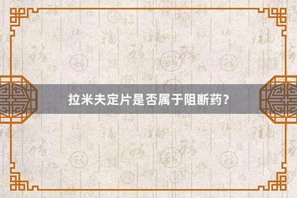 拉米夫定片是否属于阻断药？